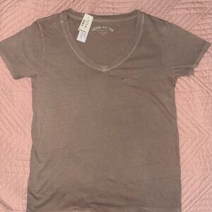 Aeropostale Women's V-Neck Tee - Brown